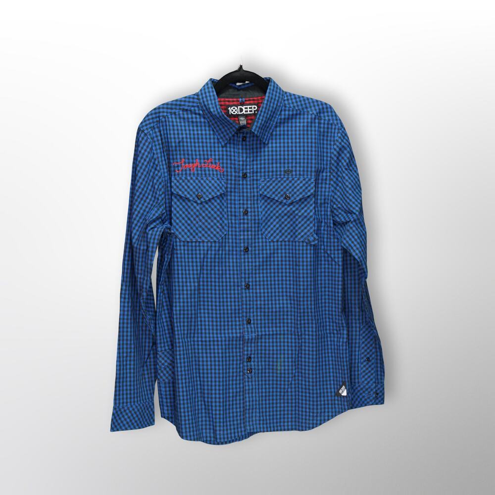 10.Deep Men's Blue Long Sleeve Button-Down - Size L